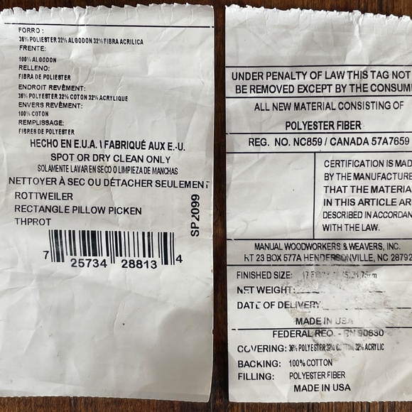 Rottweiler Dog Picken Tapestry Throw Pillow Decor Gift Memorial- Lot of 3! - Picture 11 of 12